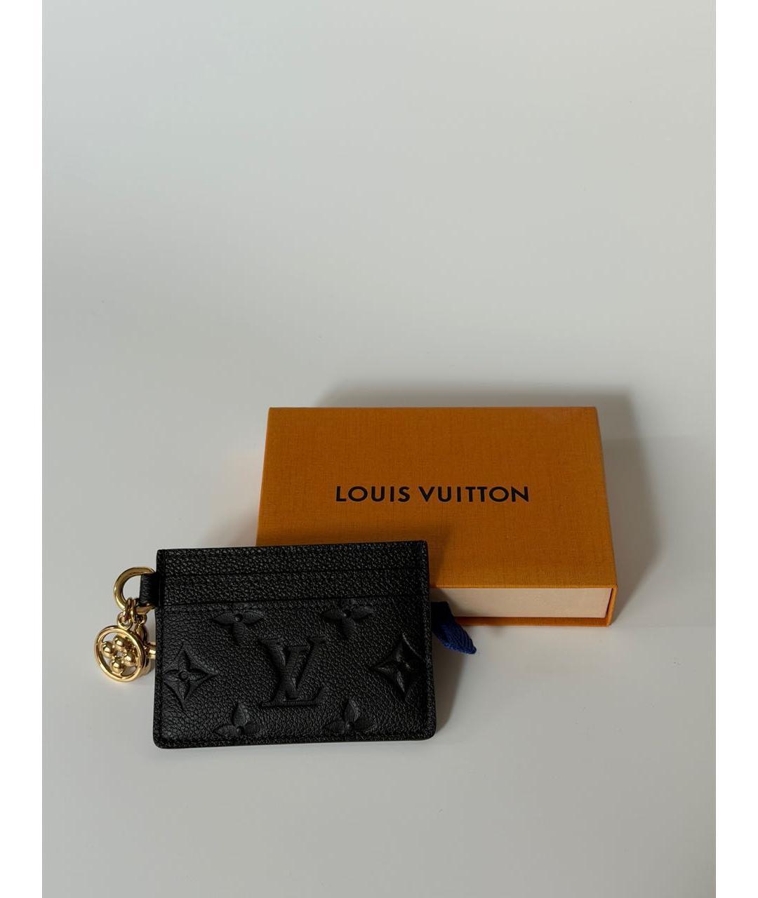 LOUIS VUITTON Черный кожаный кардхолдер, фото 5