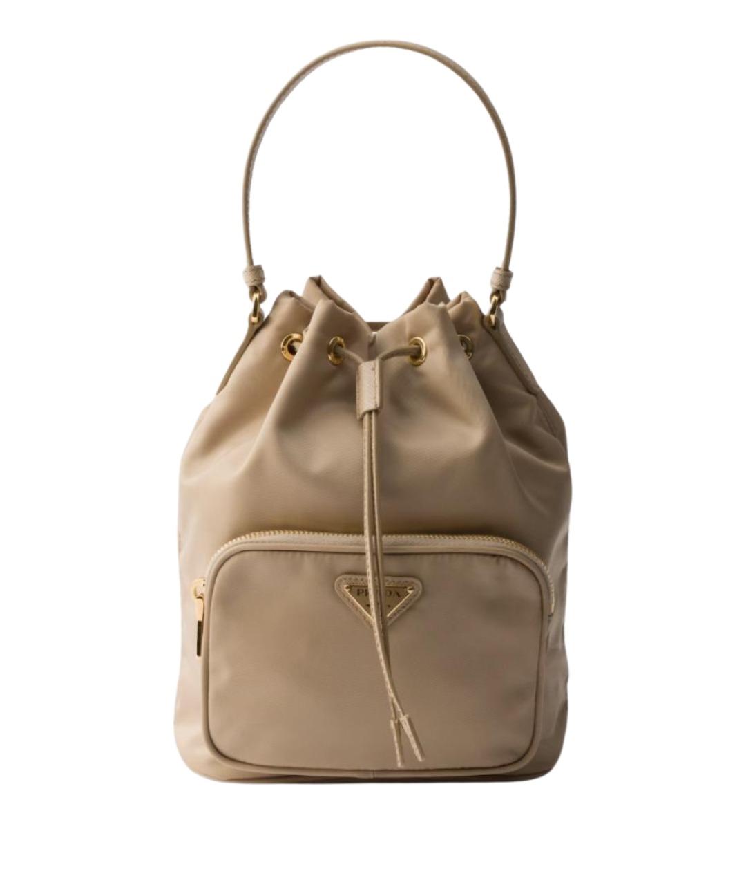 PRADA Бежевая нейлоновая сумка тоут, фото 1