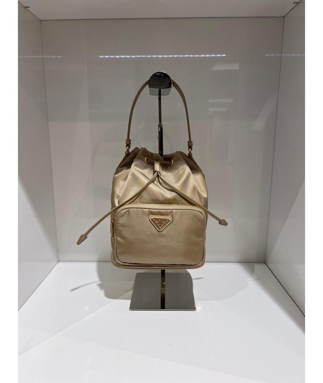 PRADA Бежевая нейлоновая сумка тоут, фото 2