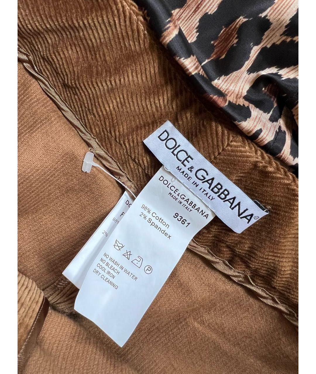 DOLCE&GABBANA Коричневый хлопковый костюм с брюками, фото 6