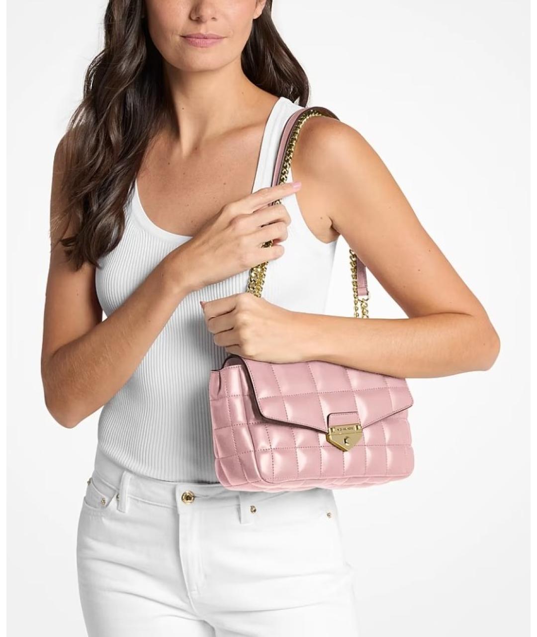 MICHAEL KORS Розовая сумка через плечо из искусственной кожи, фото 3