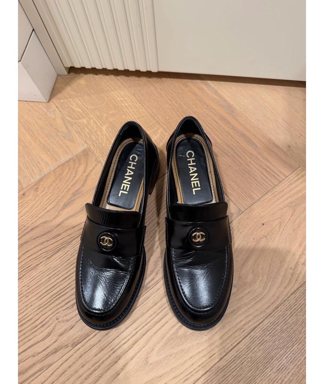 CHANEL Черные кожаные лоферы, фото 2