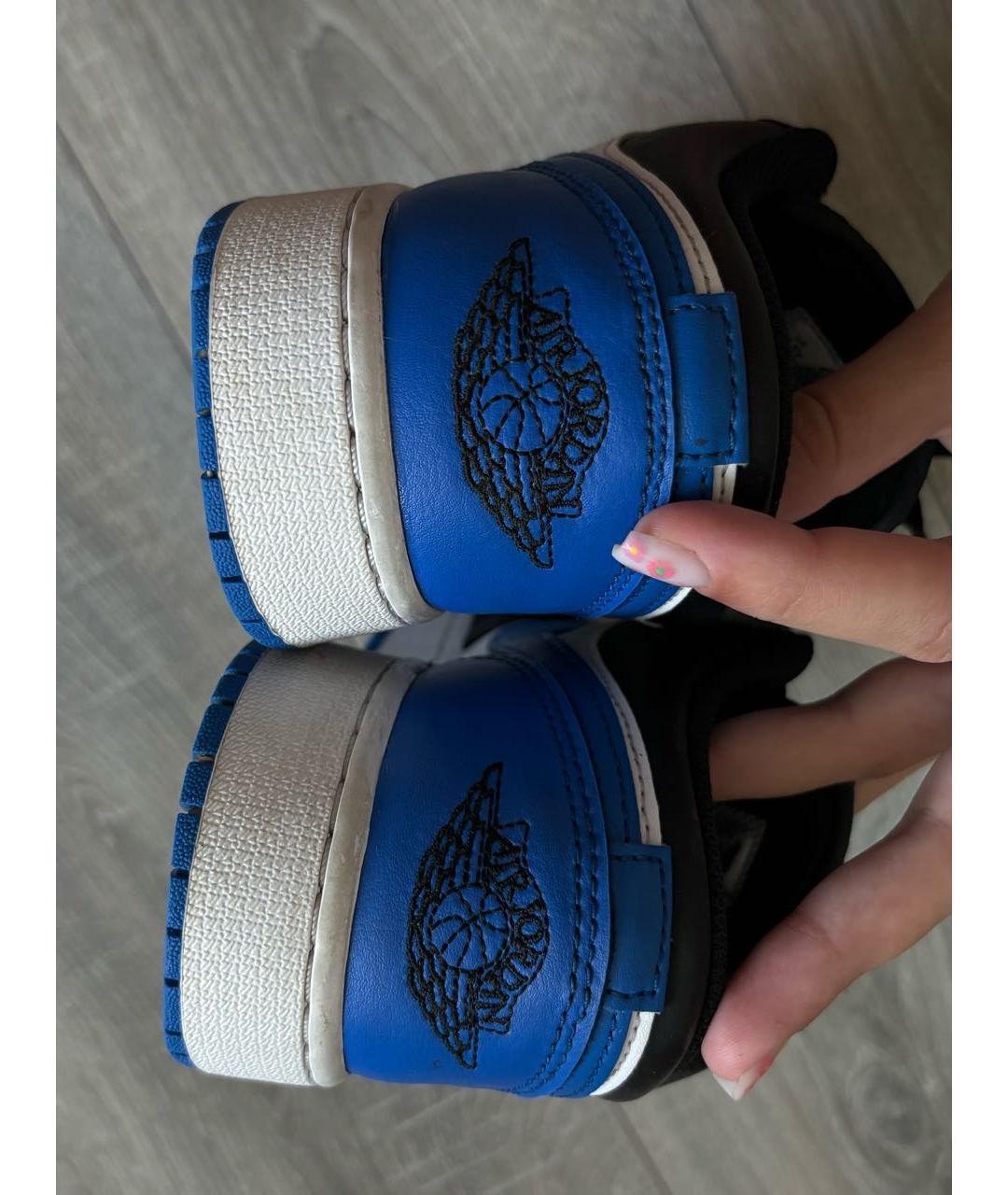 NIKE Темно-синие кожаные кроссовки, фото 3