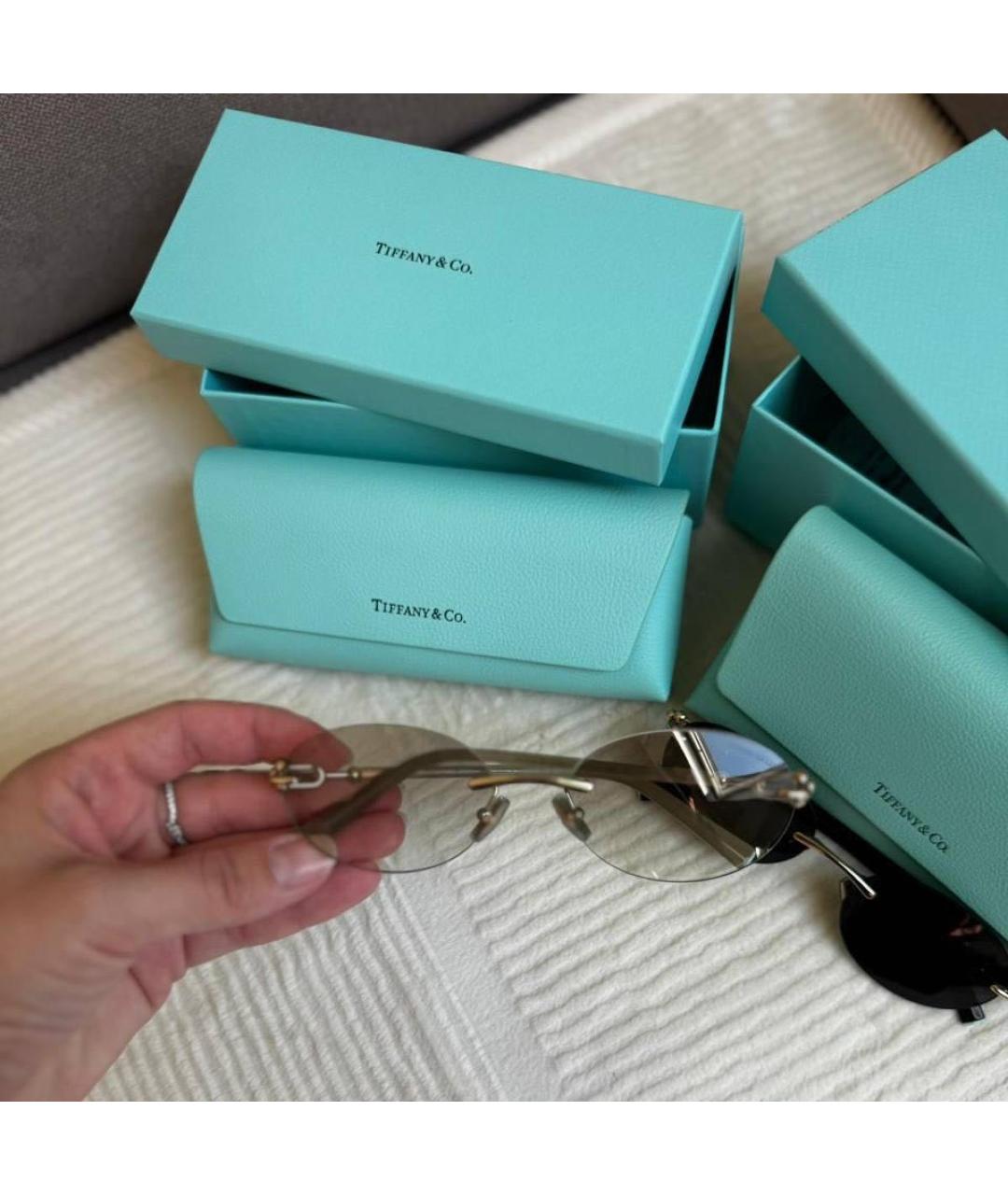 TIFFANY&CO Серые металлические солнцезащитные очки, фото 5