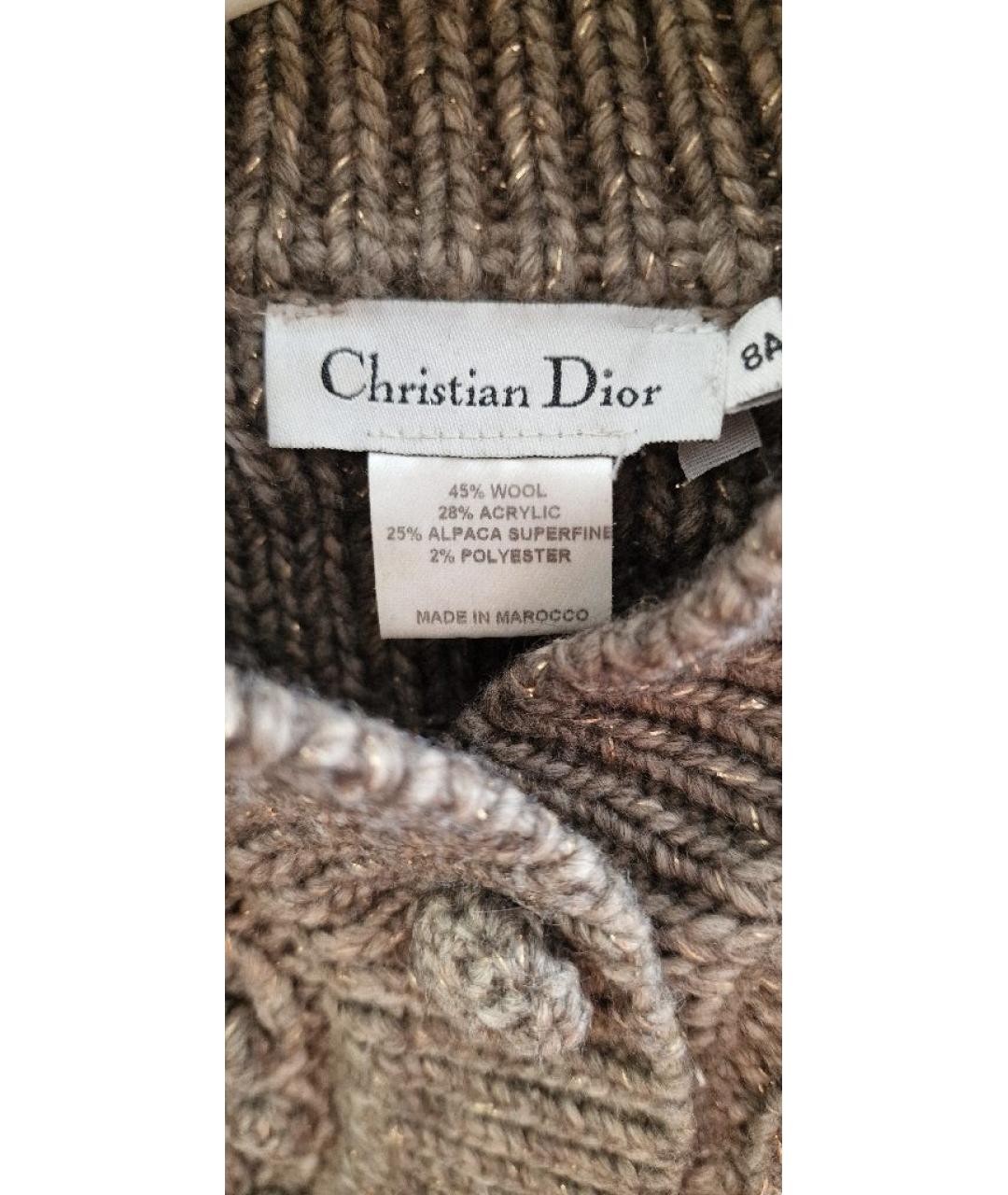 CHRISTIAN DIOR Коричневый шерстяной жакет / жилет, фото 4