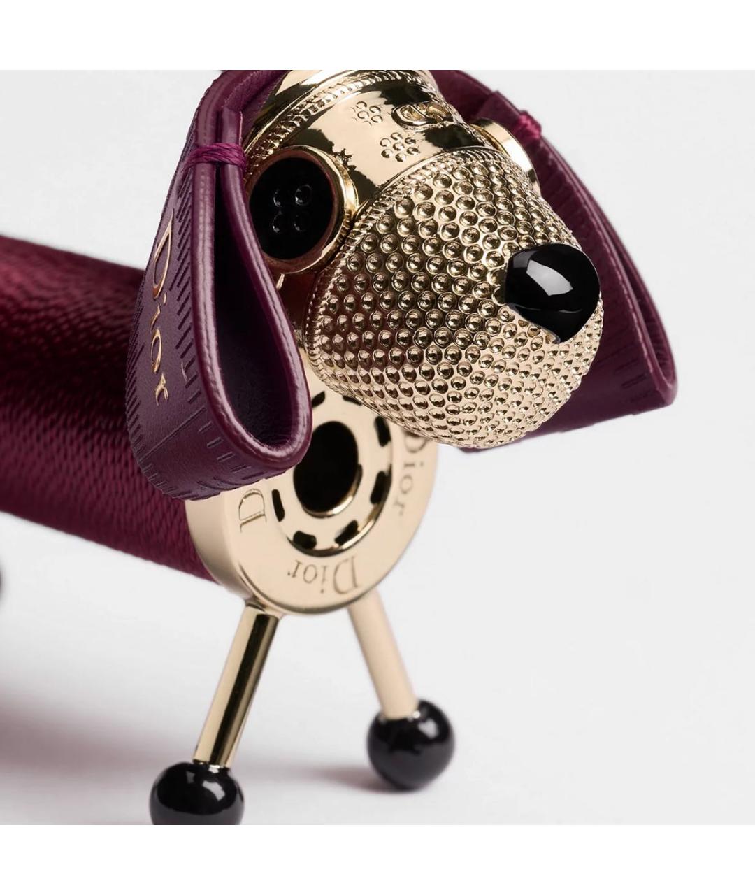 CHRISTIAN DIOR Бордовый брелок, фото 2