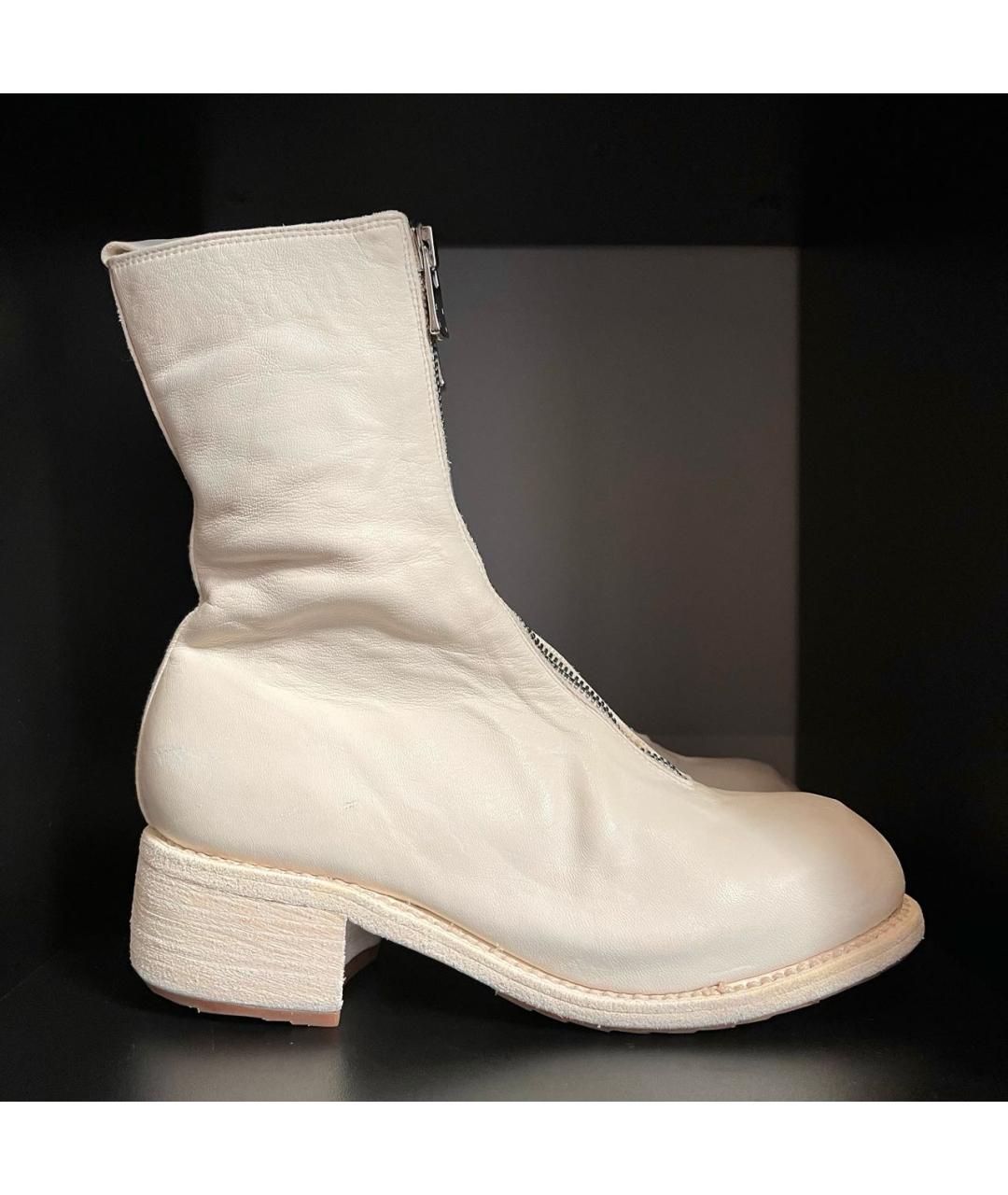 GUIDI Бежевые кожаные ботильоны, фото 2