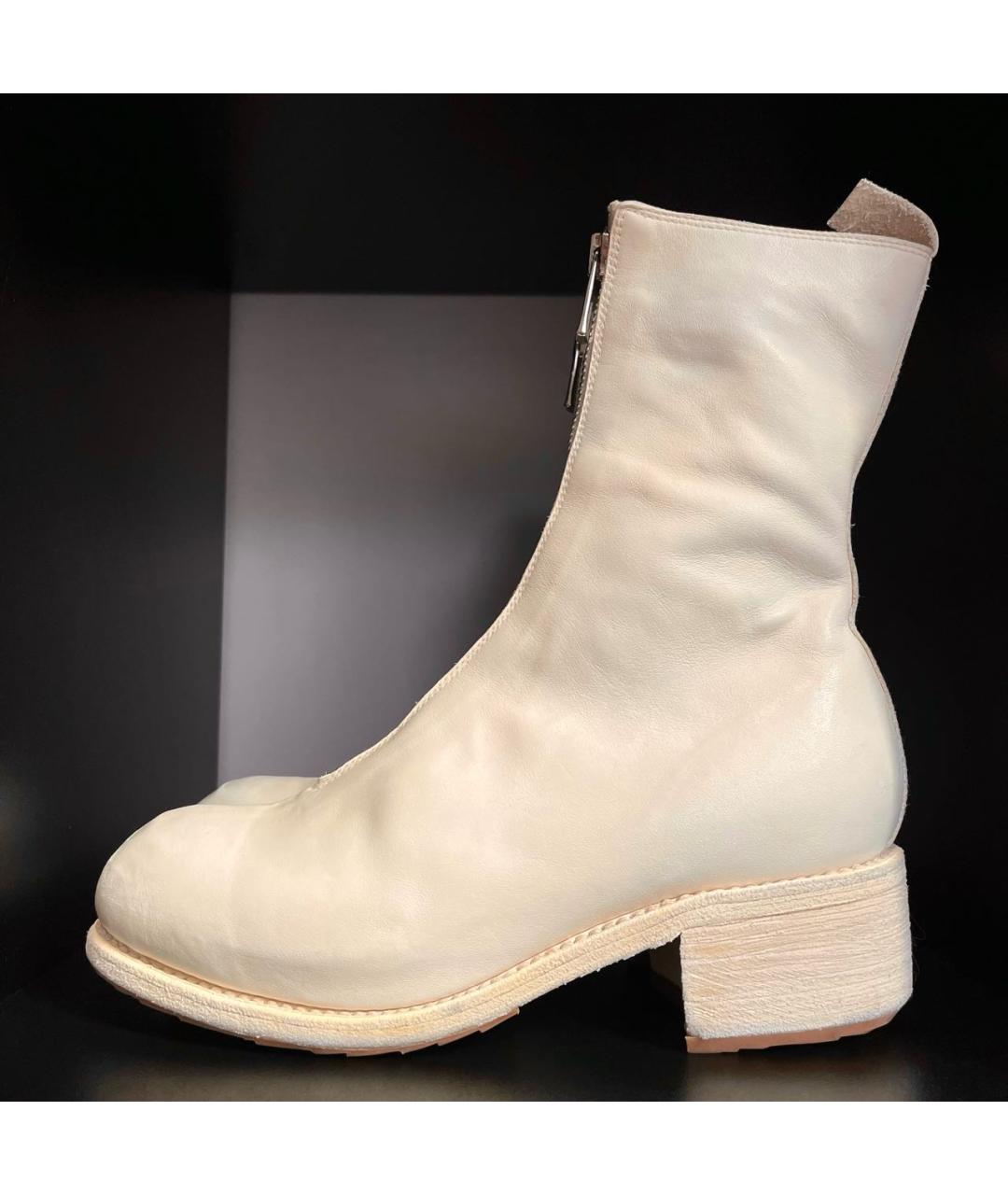 GUIDI Бежевые кожаные ботильоны, фото 8
