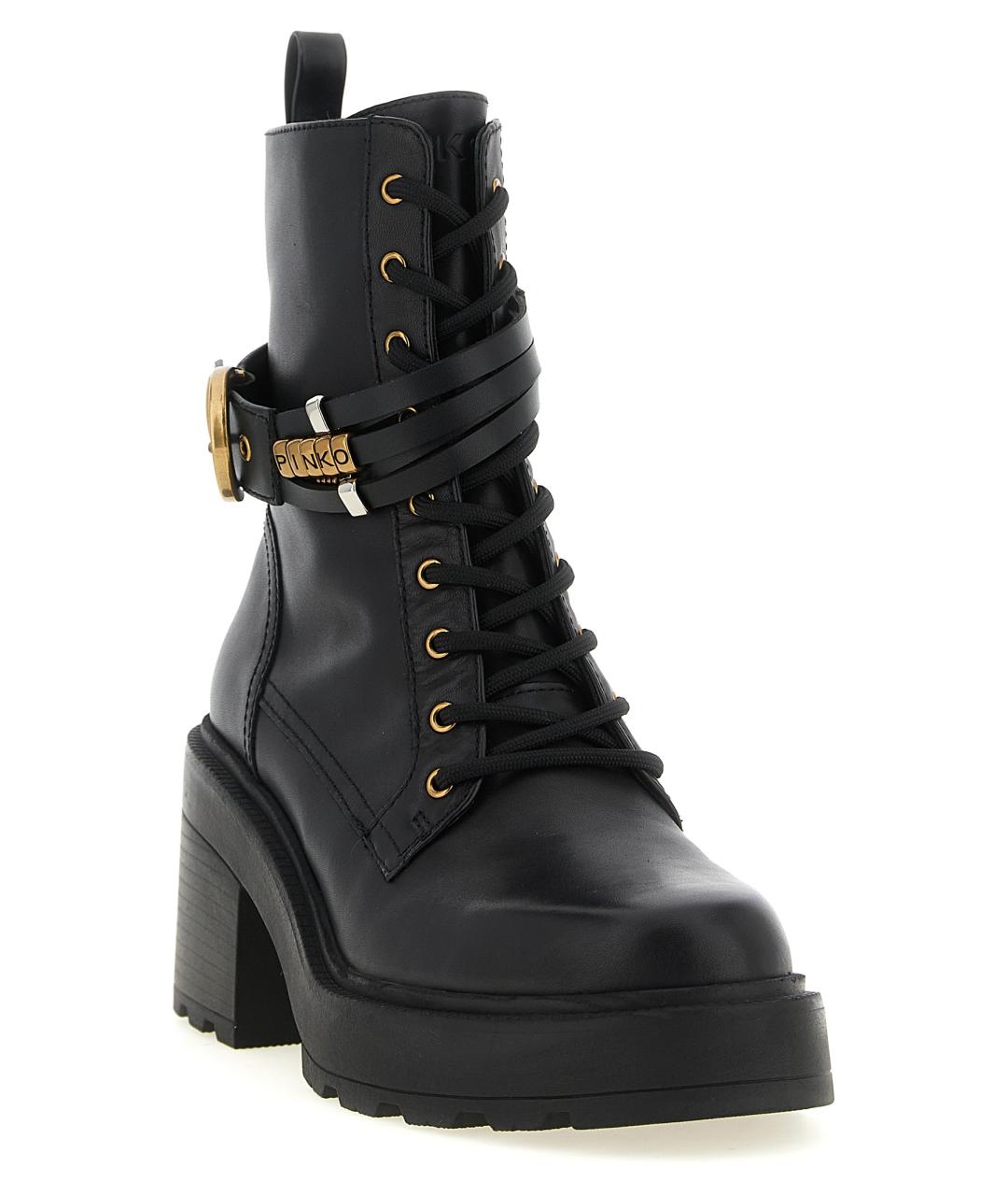 PINKO Черные кожаные ботинки, фото 2