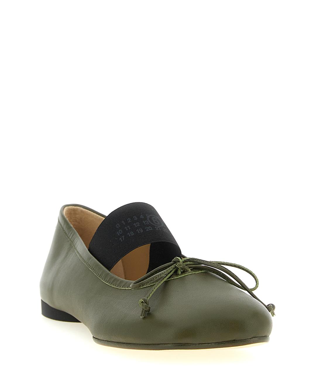 MM6 MAISON MARGIELA Зеленые кожаные балетки, фото 2