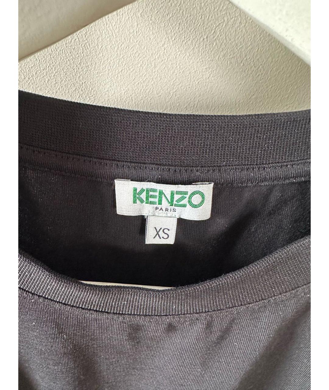 KENZO Черная хлопковая футболка, фото 2