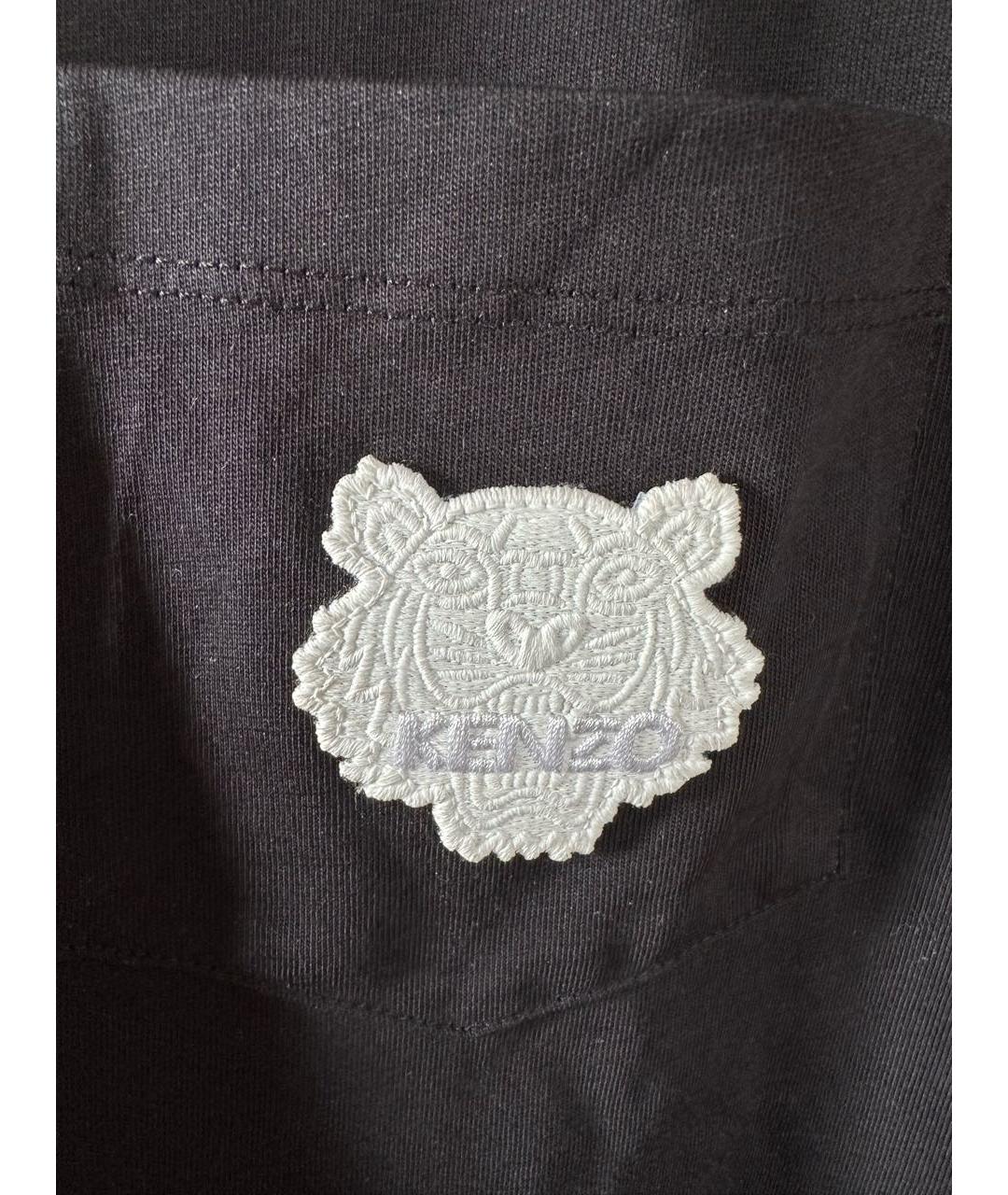 KENZO Черная хлопковая футболка, фото 3