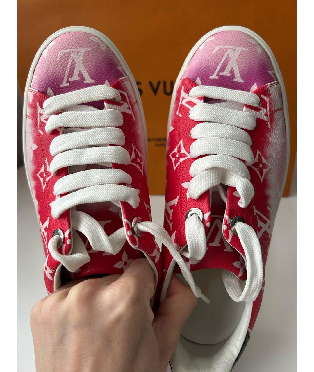 LOUIS VUITTON Красные кожаные кеды, фото 5