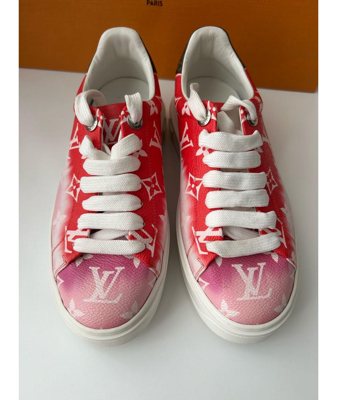 LOUIS VUITTON Красные кожаные кеды, фото 3