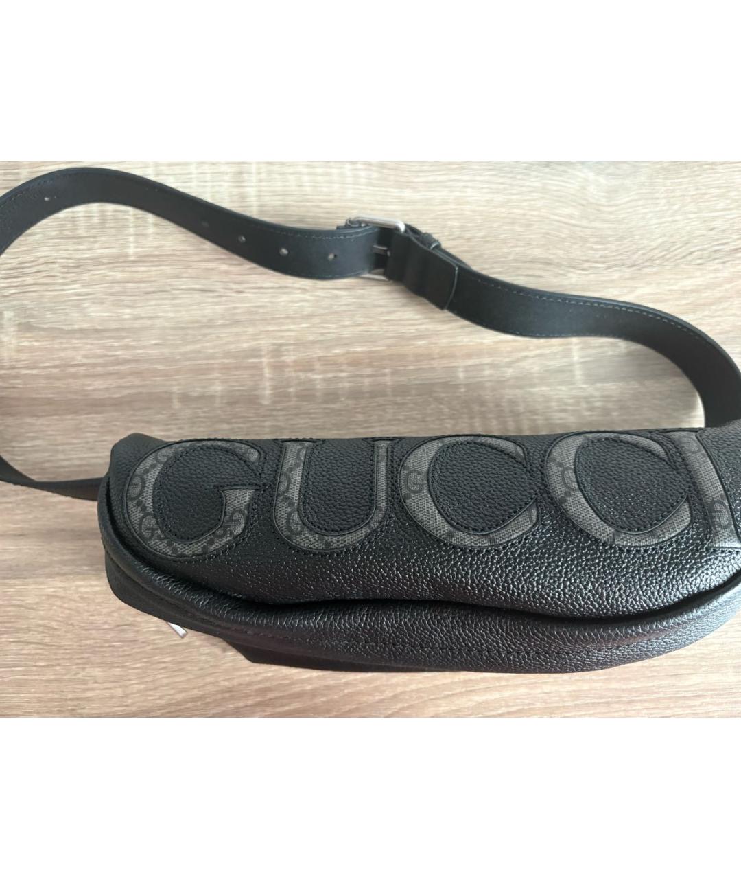 GUCCI Черная кожаная поясная сумка, фото 2
