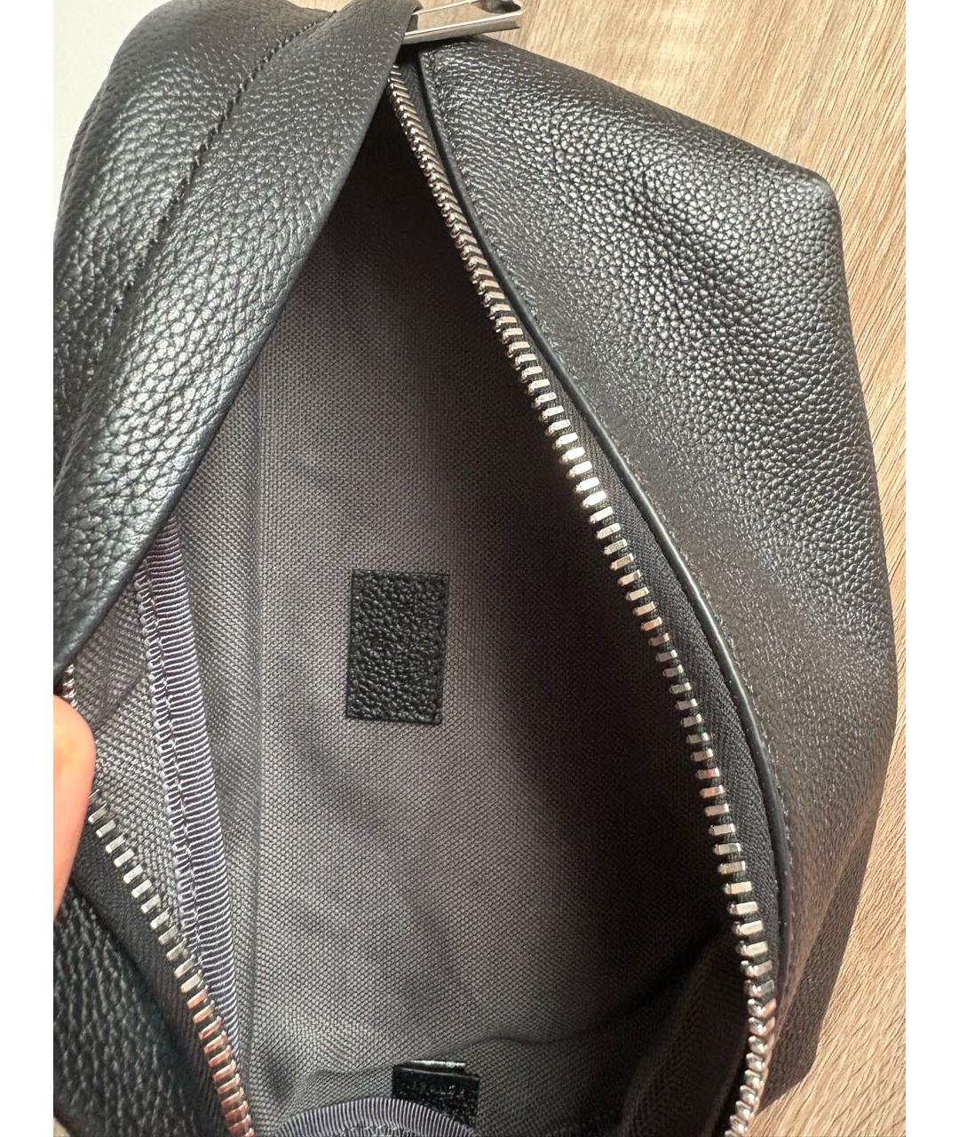GUCCI Черная кожаная поясная сумка, фото 3