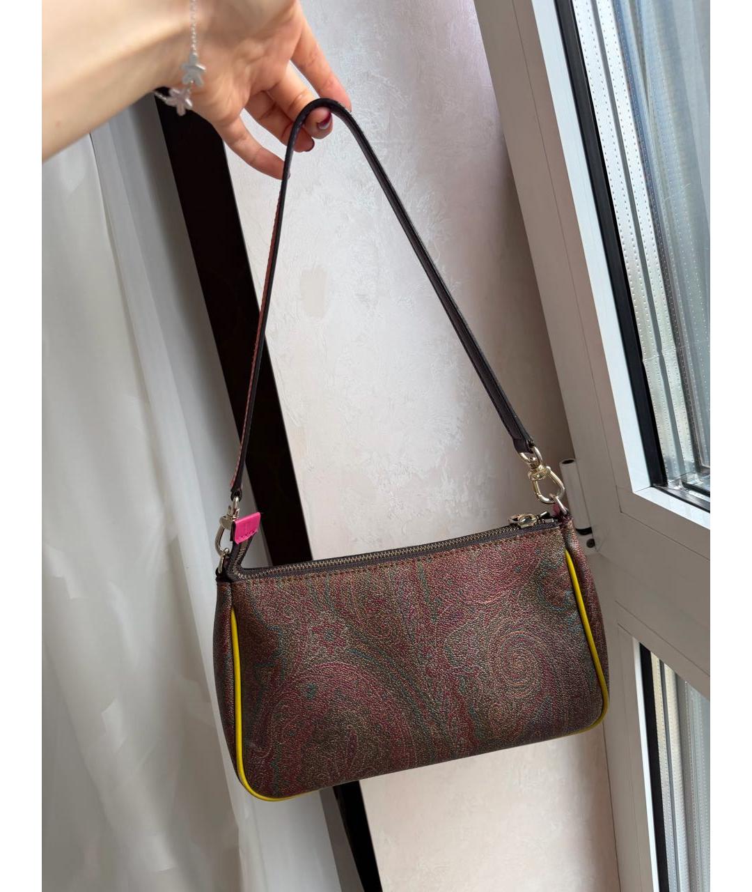 ETRO Коричневая кожаная сумка через плечо, фото 3