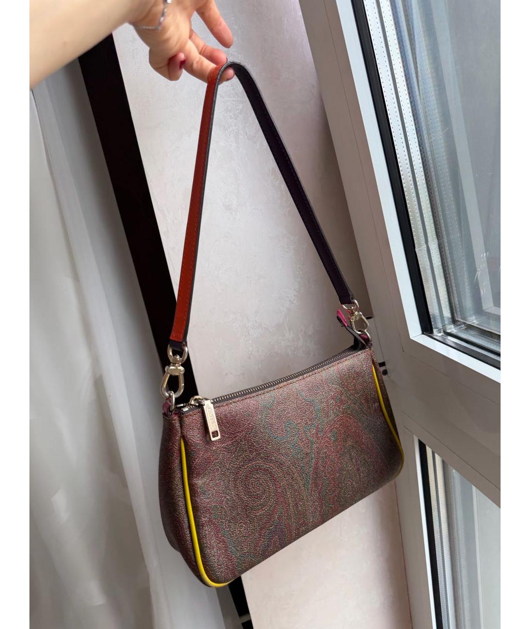 ETRO Коричневая кожаная сумка через плечо, фото 2