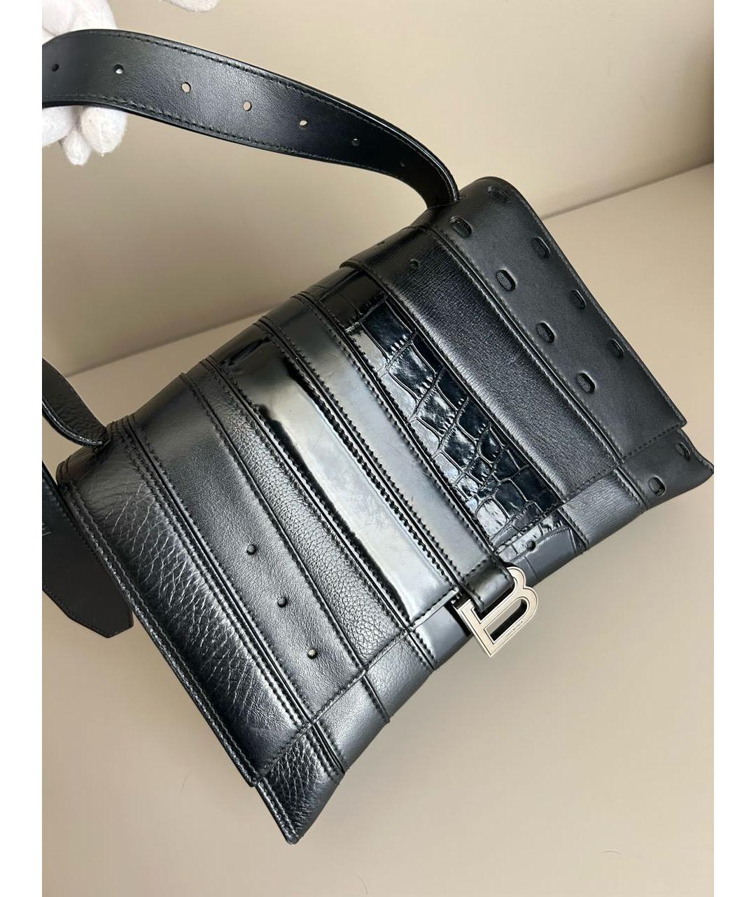 BALENCIAGA Черная кожаная сумка через плечо, фото 2