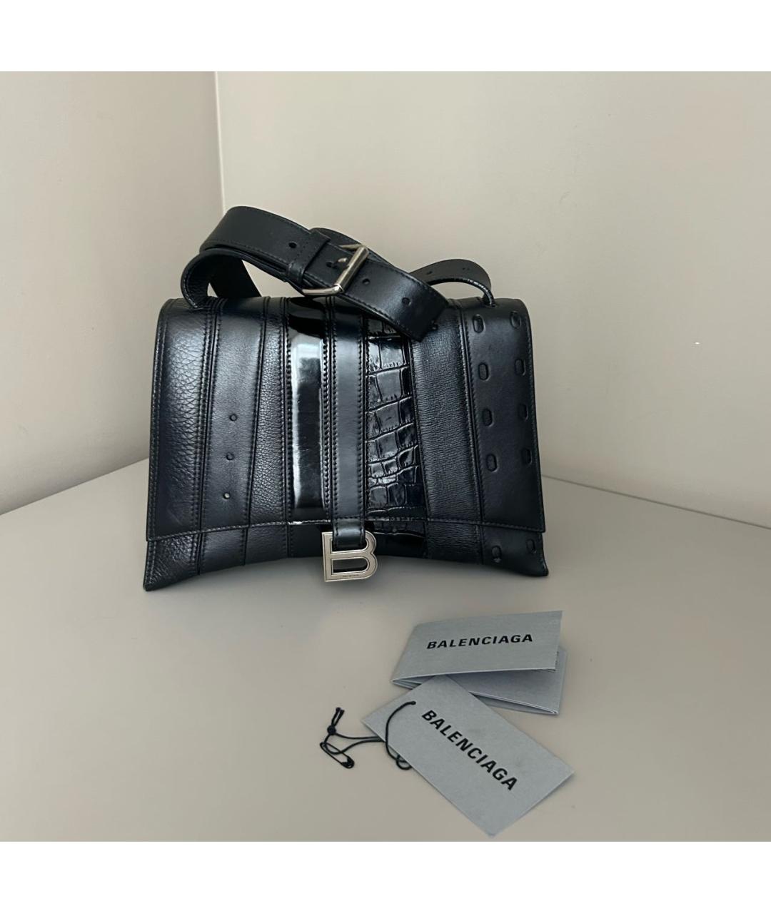 BALENCIAGA Черная кожаная сумка через плечо, фото 9