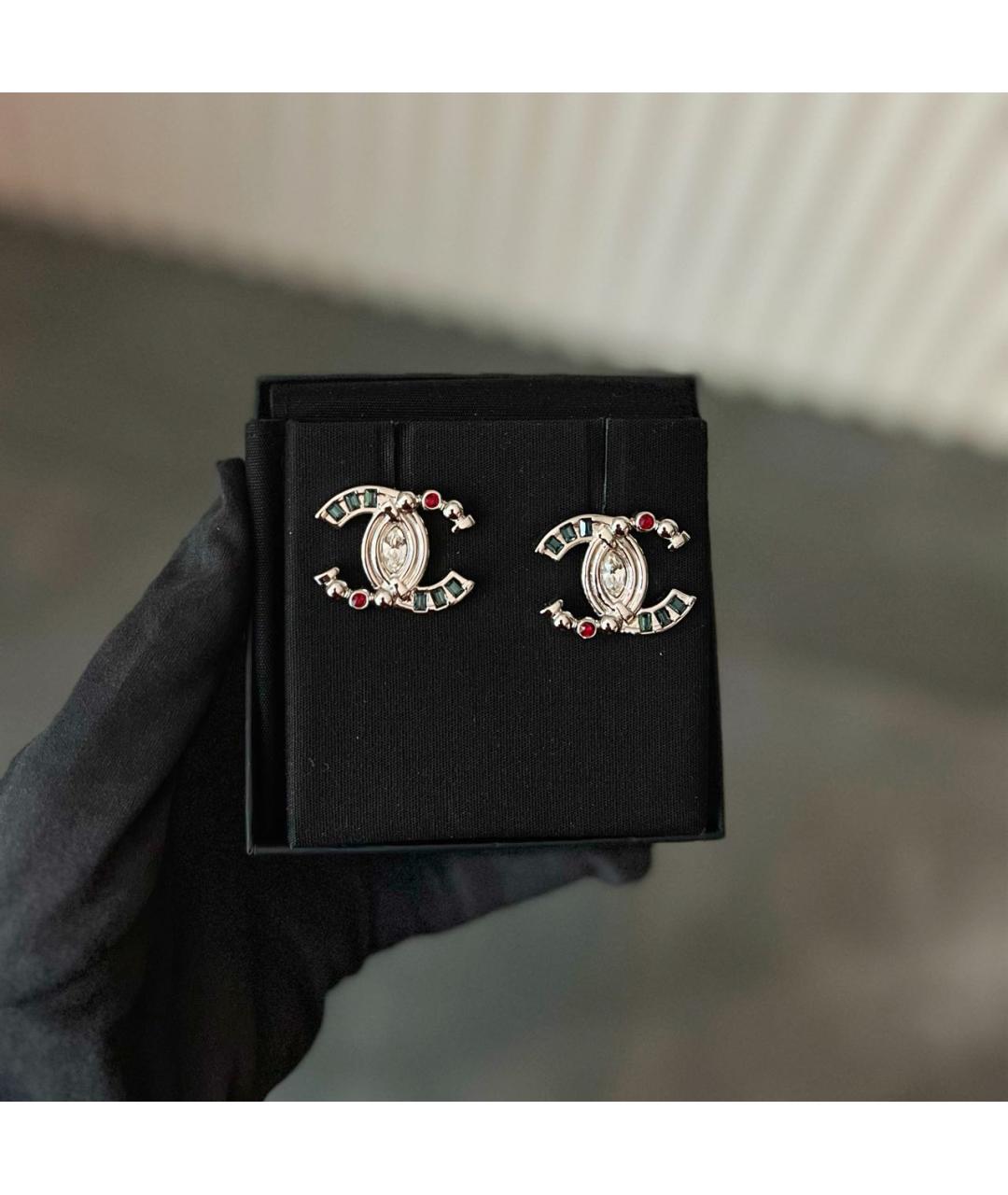 CHANEL Серебряные металлические серьги, фото 2