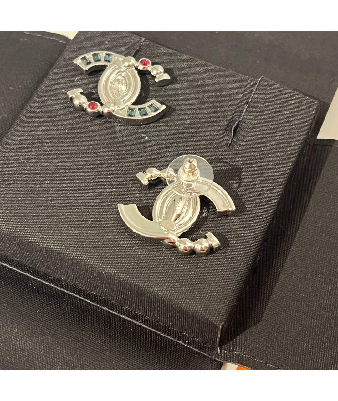 CHANEL Серебряные металлические серьги, фото 3