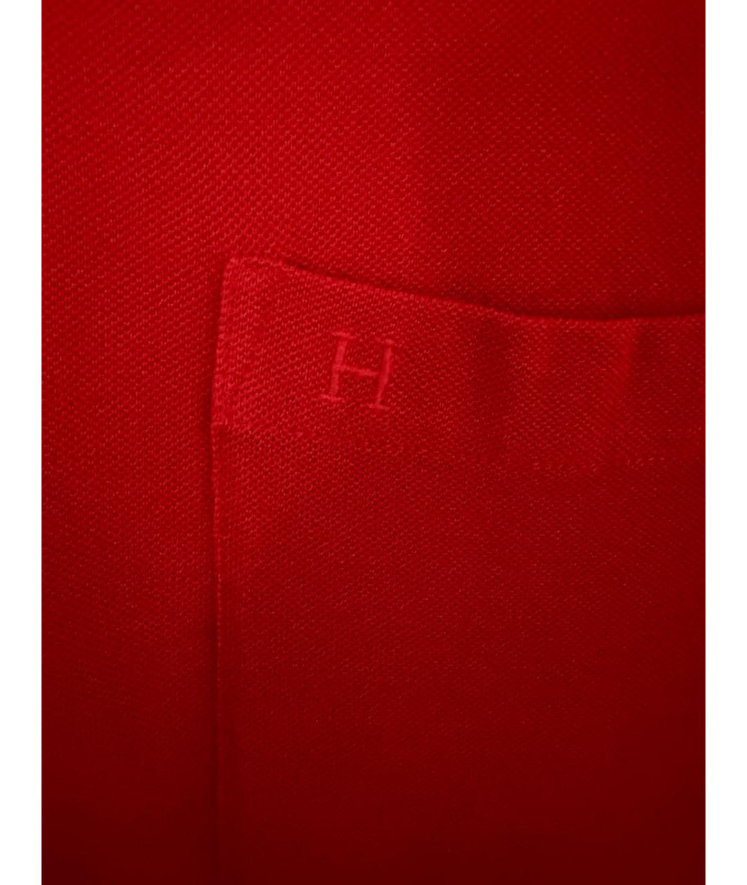 HERMES Бордовое хлопковое поло с коротким рукавом, фото 4