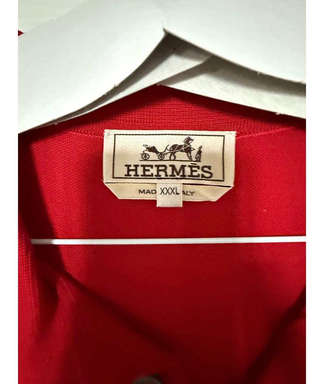HERMES Бордовое хлопковое поло с коротким рукавом, фото 3