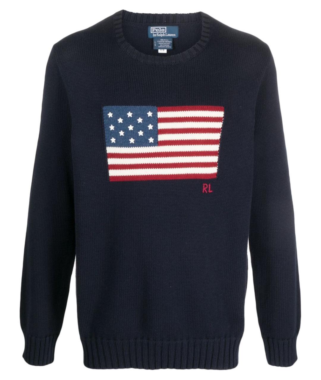 POLO RALPH LAUREN Синий хлопковый джемпер / свитер, фото 1