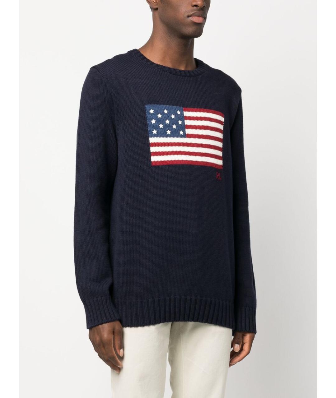 POLO RALPH LAUREN Синий хлопковый джемпер / свитер, фото 4