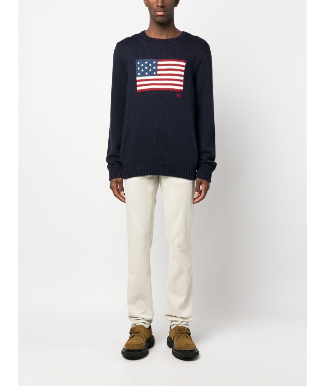 POLO RALPH LAUREN Синий хлопковый джемпер / свитер, фото 5