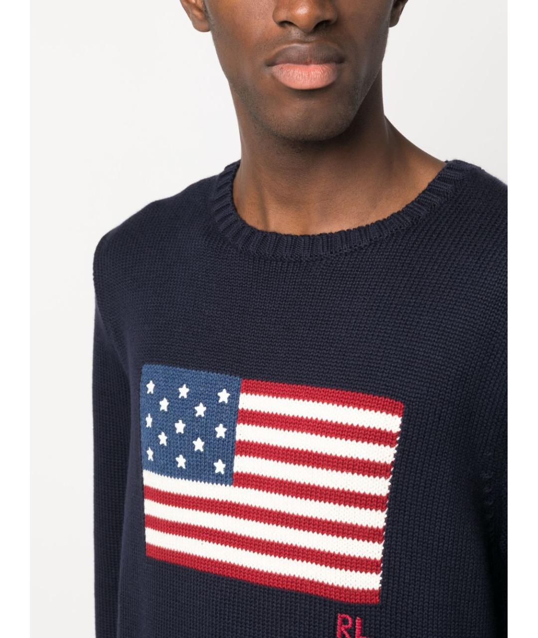 POLO RALPH LAUREN Синий хлопковый джемпер / свитер, фото 2