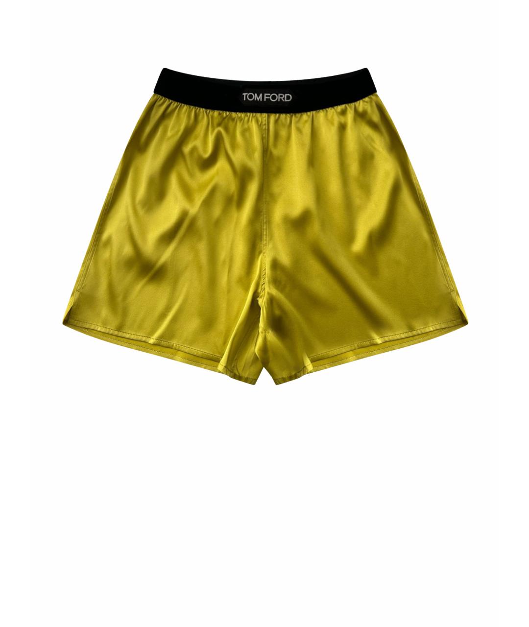 TOM FORD Желтые шелковые шорты, фото 1