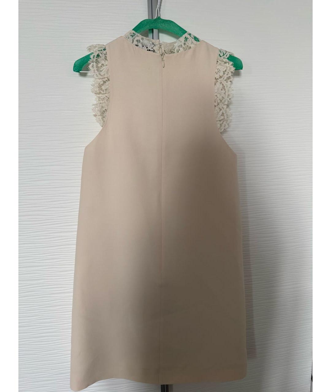 VALENTINO Бежевое хлопковое коктейльное платье, фото 2