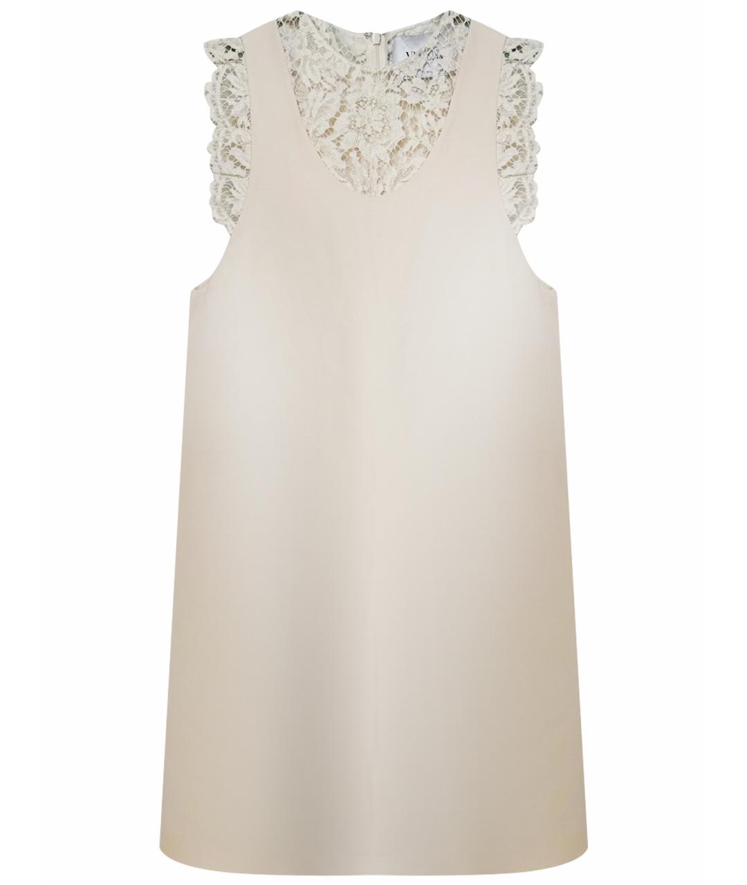 VALENTINO Бежевое хлопковое коктейльное платье, фото 1