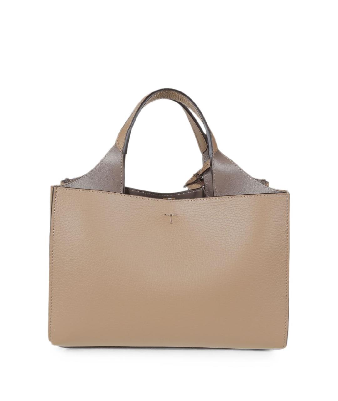 TOD'S Бежевая кожаная сумка тоут, фото 2