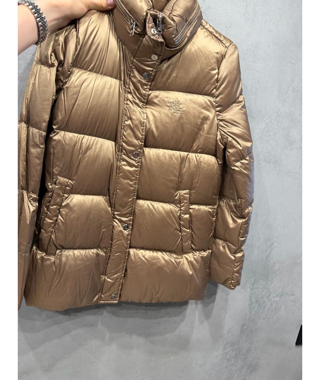 RALPH LAUREN Золотой полиэстеровый пуховик, фото 5