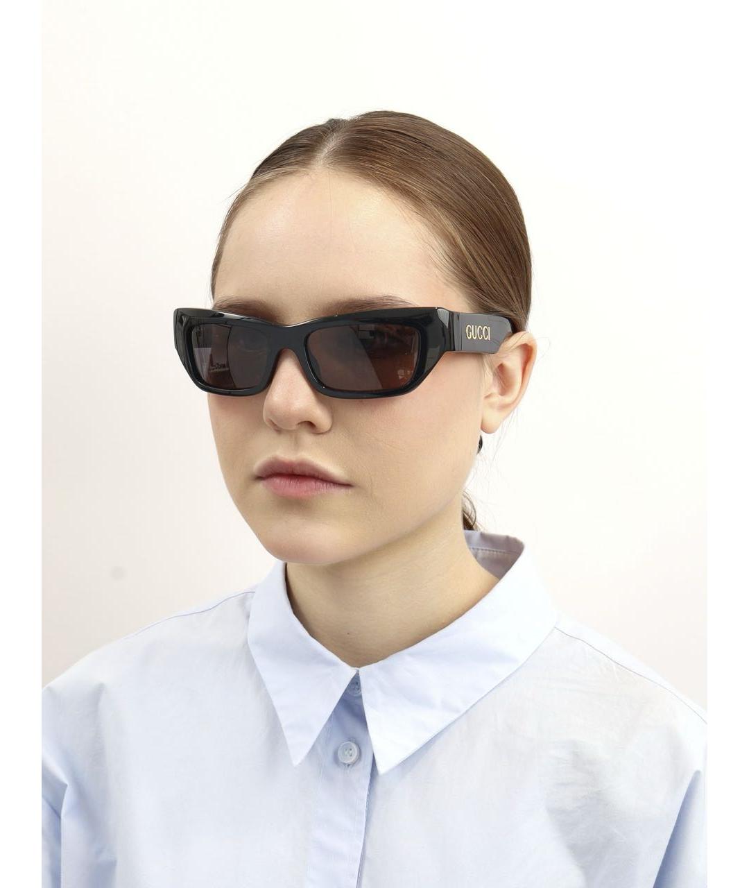 GUCCI Черные пластиковые солнцезащитные очки, фото 5