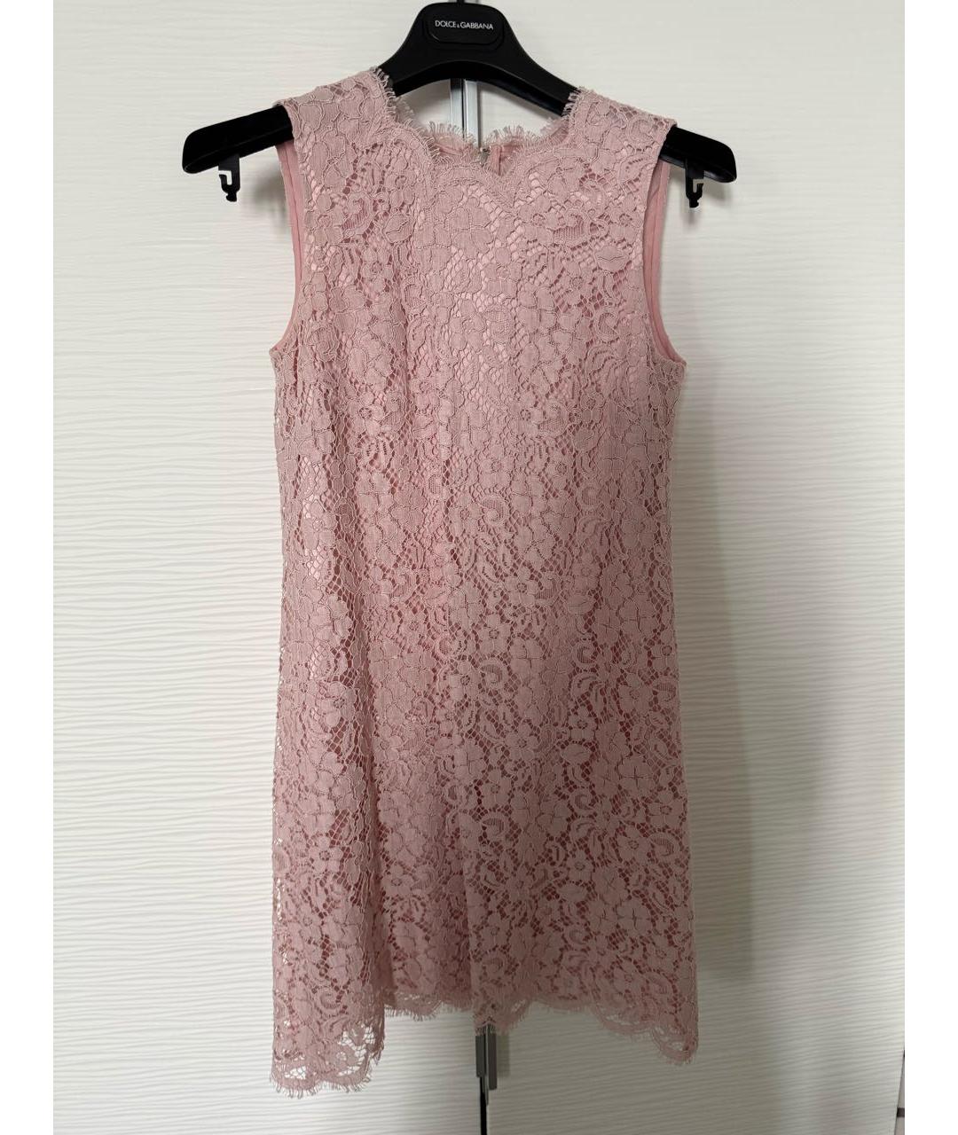 DOLCE&GABBANA Розовое хлопковое коктейльное платье, фото 5