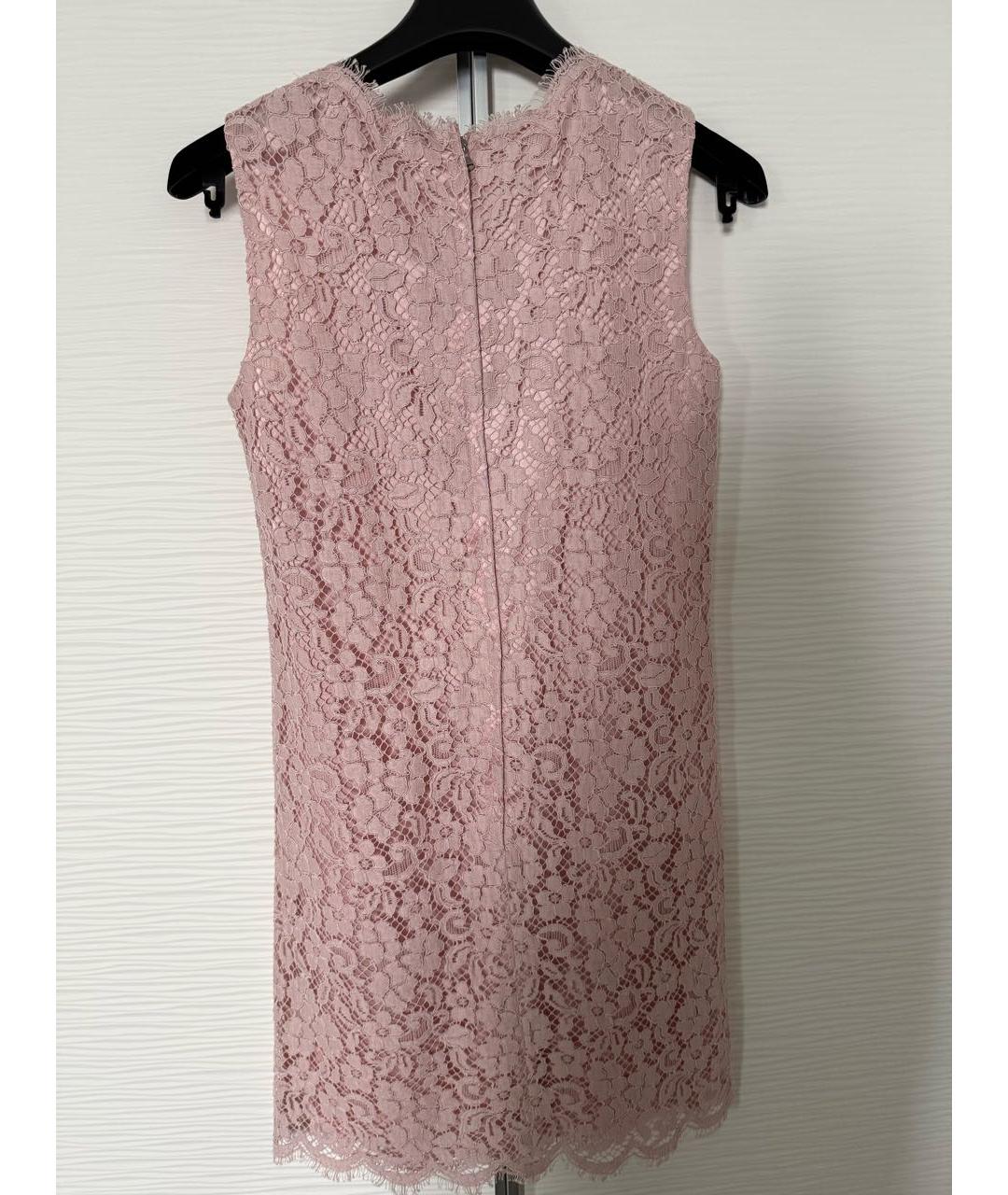 DOLCE&GABBANA Розовое хлопковое коктейльное платье, фото 2