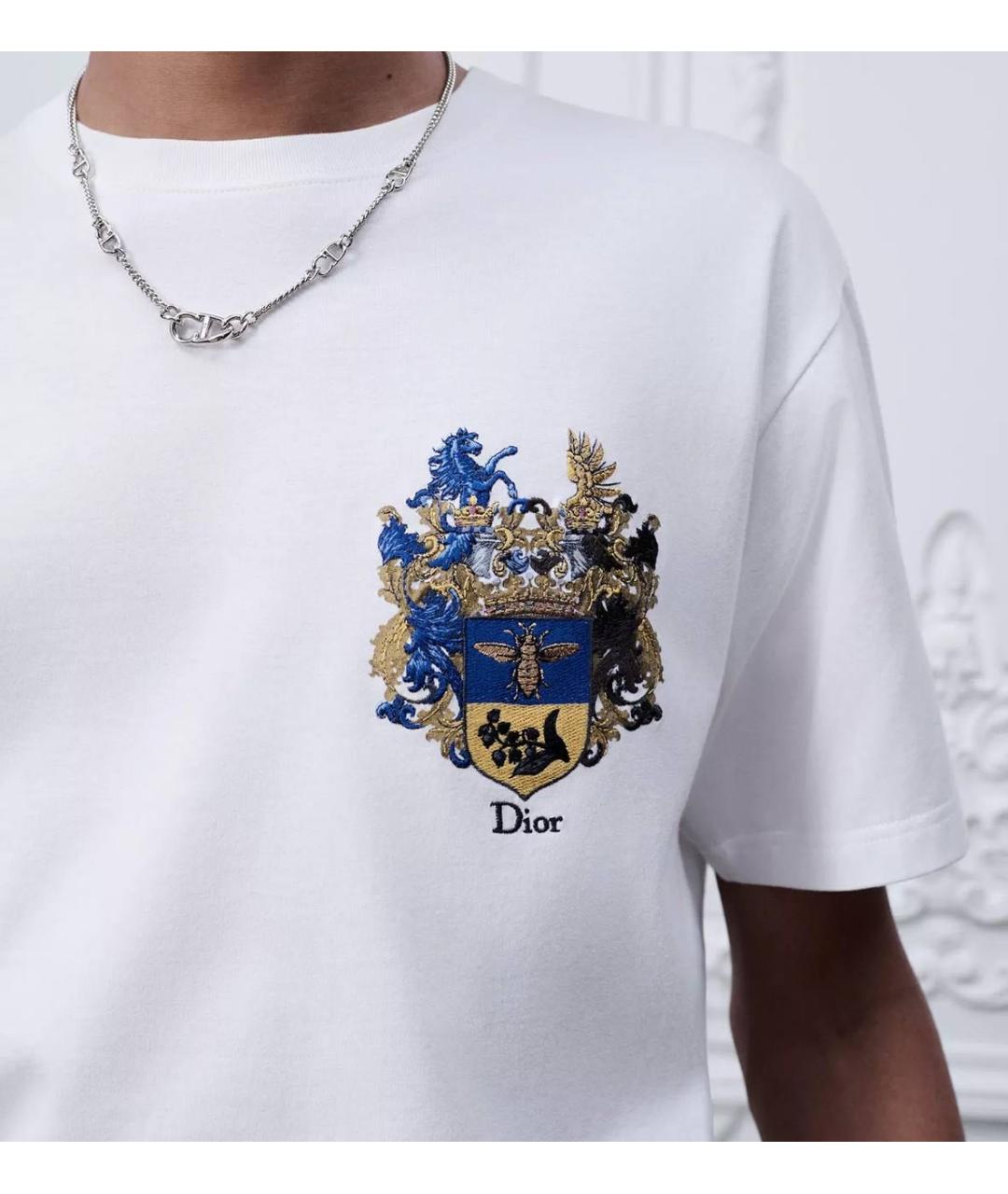 CHRISTIAN DIOR Белая хлопковая футболка, фото 4