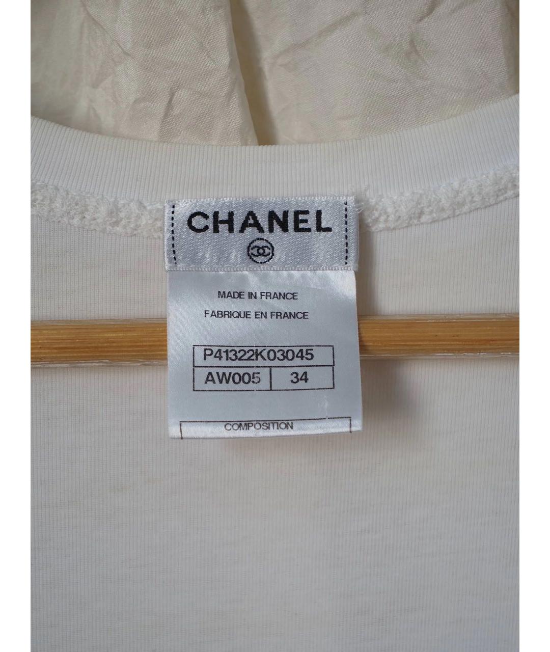 CHANEL Белая хлопковая футболка, фото 3
