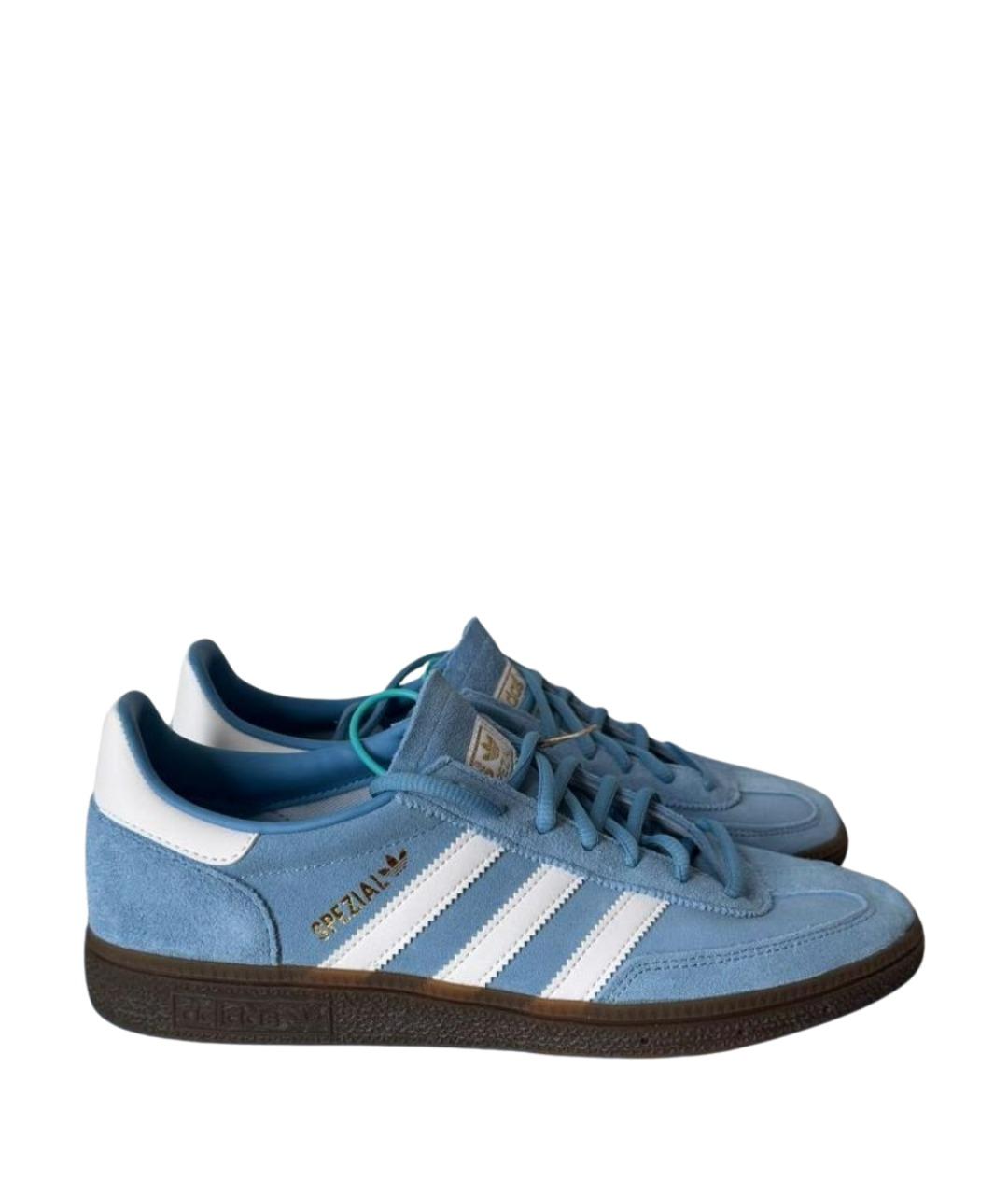 ADIDAS Голубые замшевые низкие кроссовки / кеды, фото 1