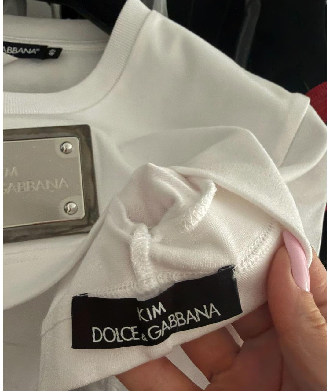 DOLCE&GABBANA Белая хлопковая футболка, фото 4