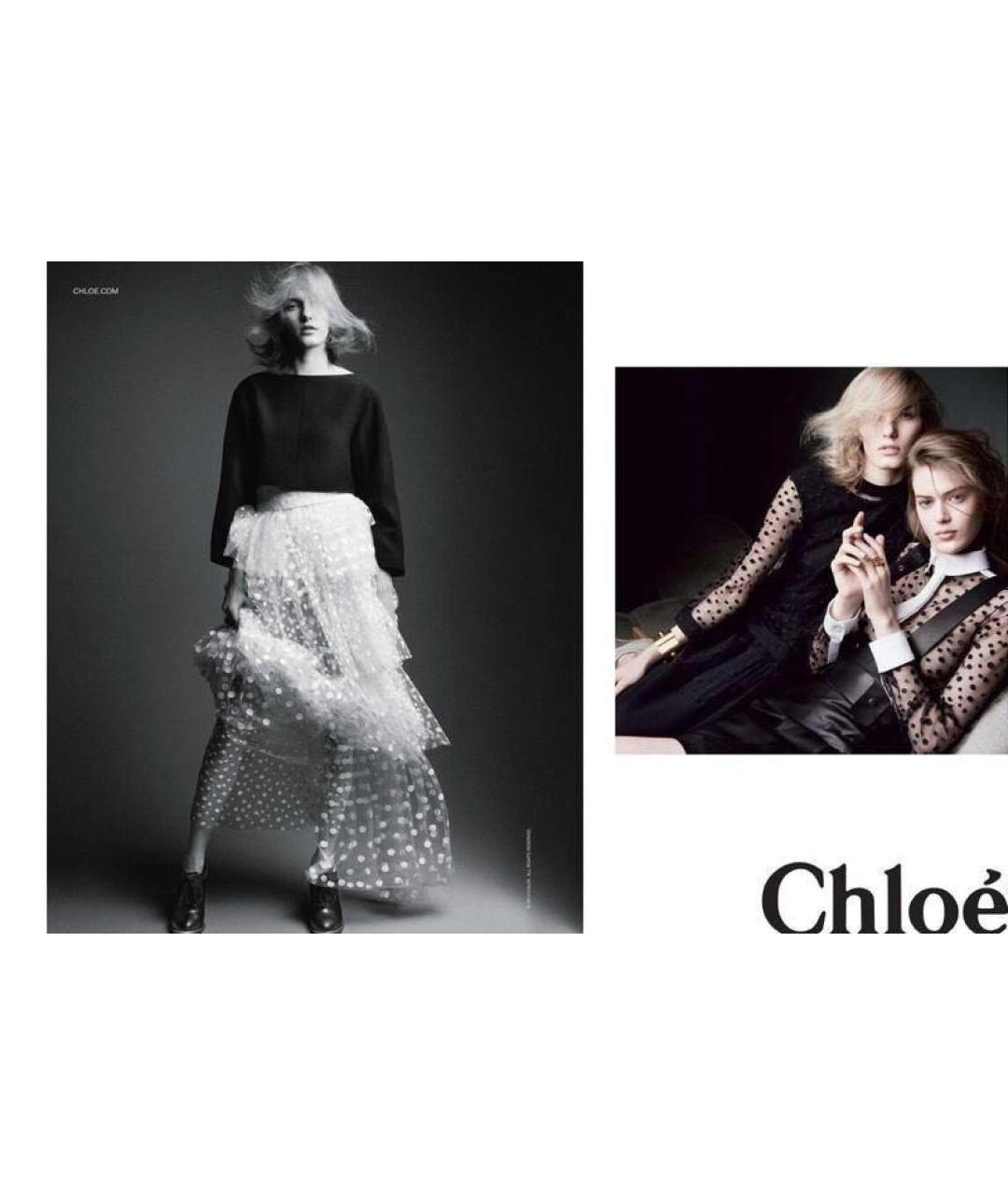 CHLOE Темно-синяя полиамидовая юбка миди, фото 5
