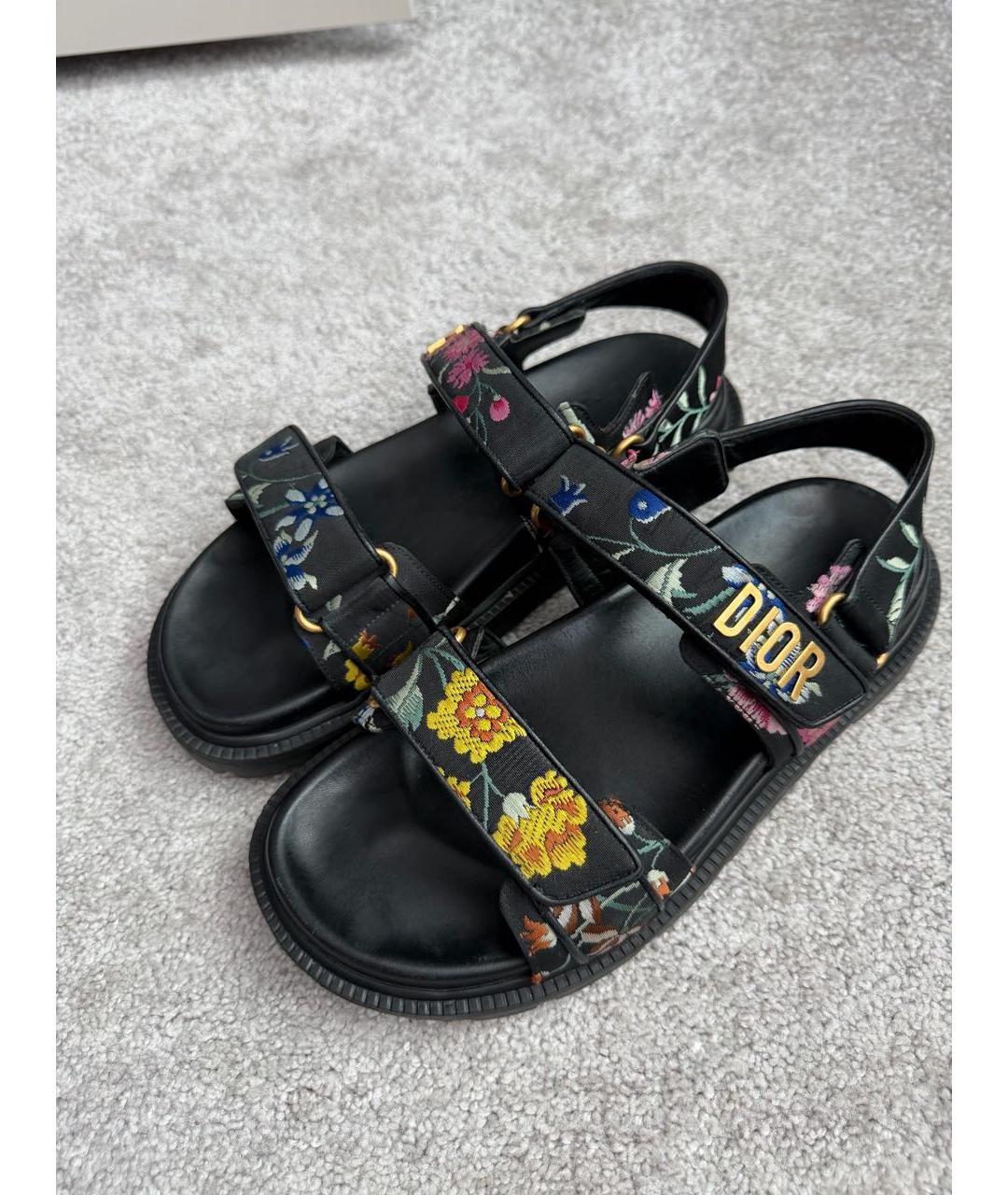 CHRISTIAN DIOR Мульти кожаные босоножки, фото 4