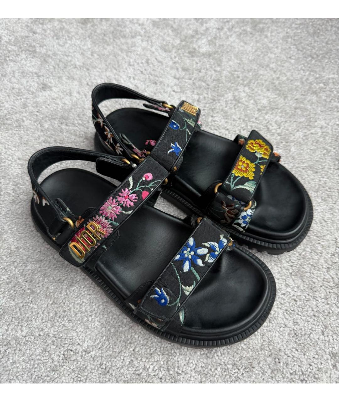 CHRISTIAN DIOR Мульти кожаные босоножки, фото 5