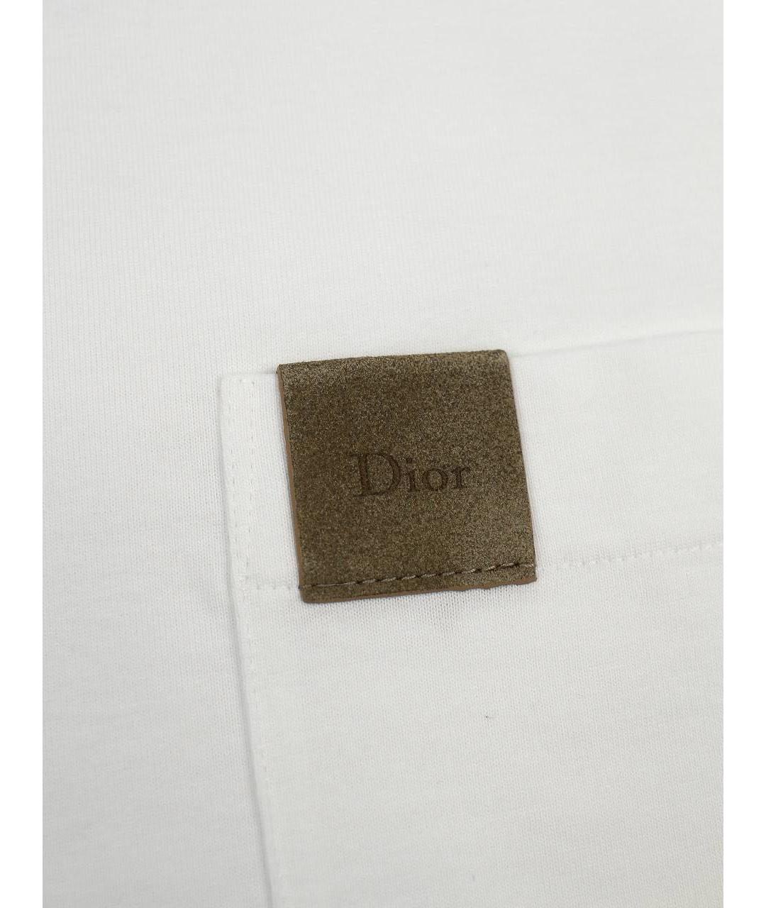 CHRISTIAN DIOR Белая хлопковая футболка, фото 6