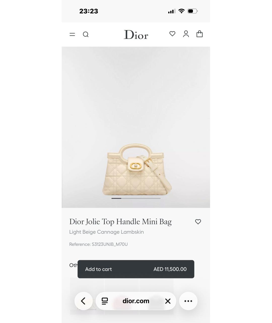 CHRISTIAN DIOR Белая кожаная сумка с короткими ручками, фото 9
