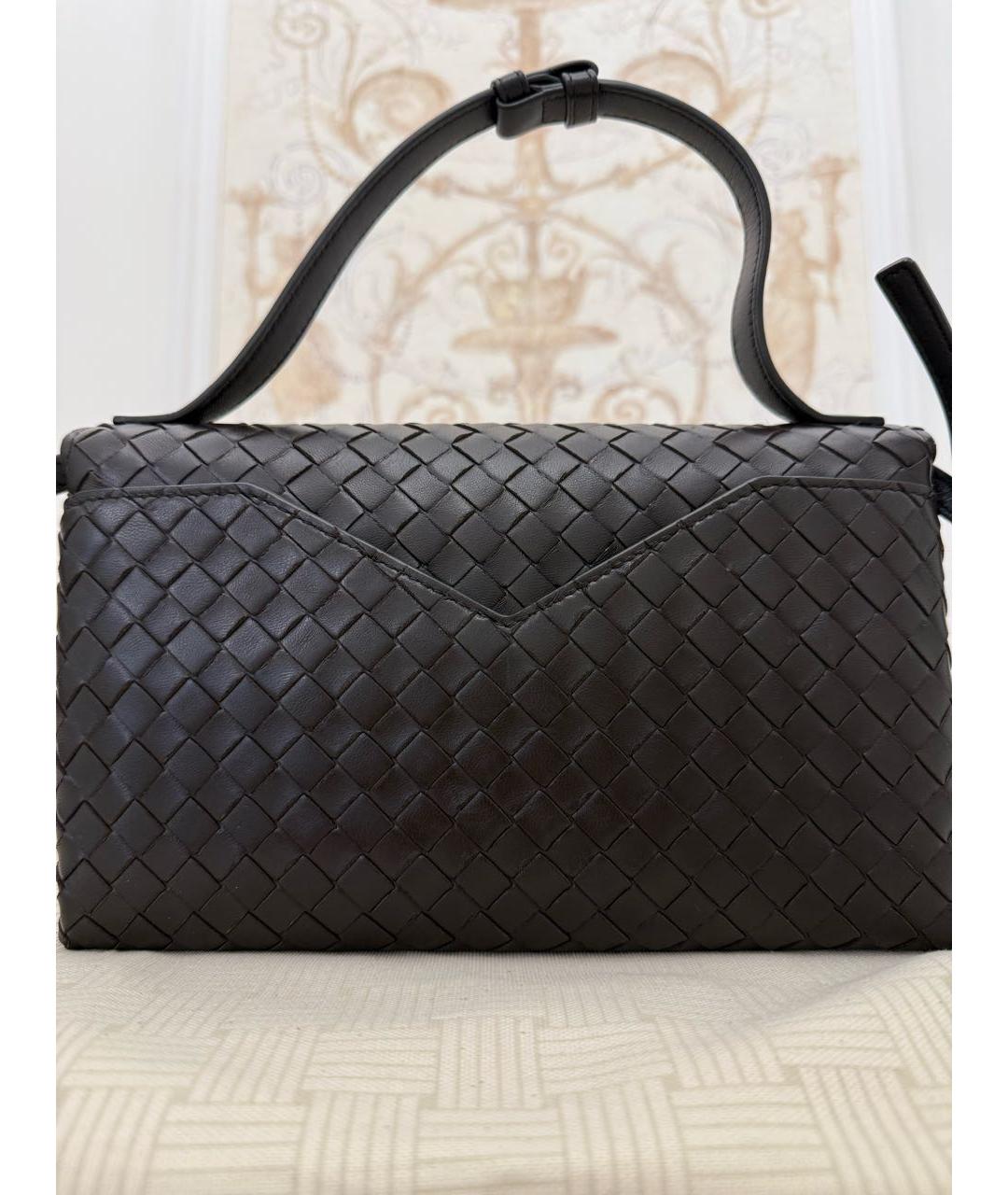 BOTTEGA VENETA Коричневая кожаная сумка с короткими ручками, фото 3